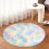Rainbow Round Rug Soft Washable Plush 120x120cm 4