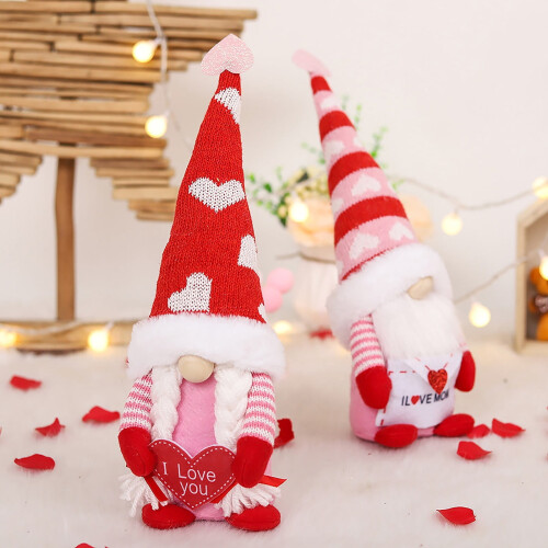 Valentine's Day Tomte Gnome Plush Ornament Handmade 2