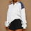 Women's Oversized Quarter-Zip Sweatshirt Color Block 3