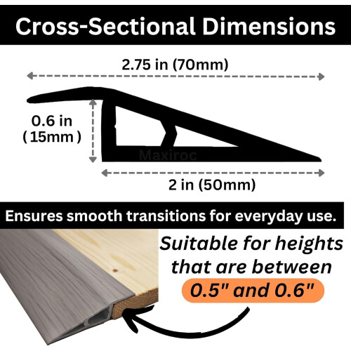 Rubber Threshold Ramp Gray Oak Ash 1
