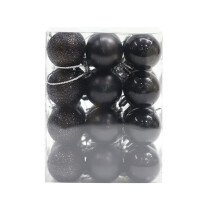 Christmas Ball Ornaments Shatterproof 24 pcs 30mm Black