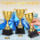 Small plastic golden trophy set for party prizes 5