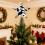 Cow Print Christmas Tree Topper Bow Black White Large 1