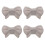 Grey Bow Tie Silicone Pot Holders Anti-Scalding 2 Pairs 8