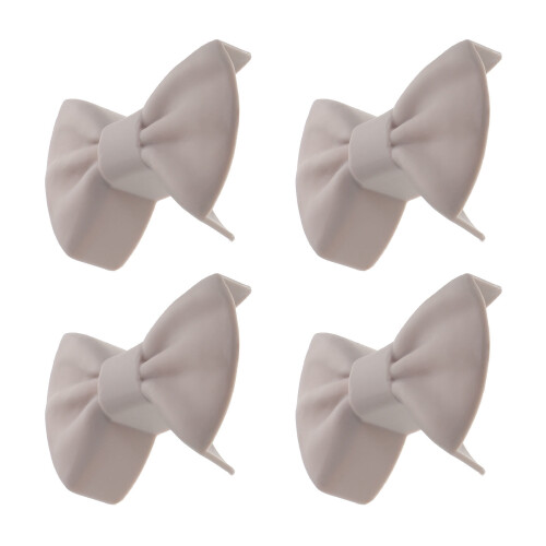 Grey Bow Tie Silicone Pot Holders Anti-Scalding 2 Pairs 2