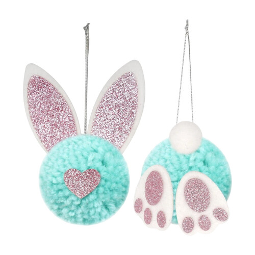 Easter Bunny Butt Ear Pendant Pink Soft Hanging Decor 1