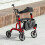 Homcom HOMCOM Folding Lightweight Walking Frame with Seat and Backrest, Brakes, Red 1