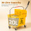 Homcom HOMCOM 20L Compact Mop Bucket with Wringer on Wheels Yellow 7