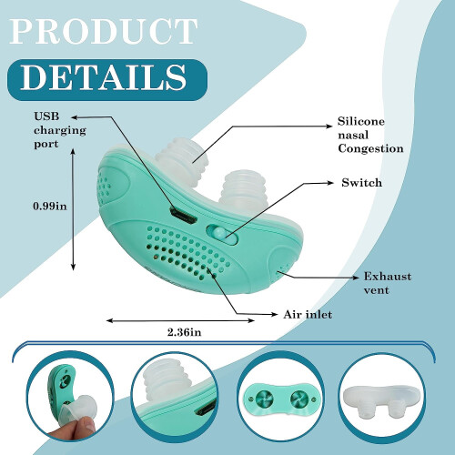 Anti-Snoring Device with Turbine Fan Adjustable USB 1