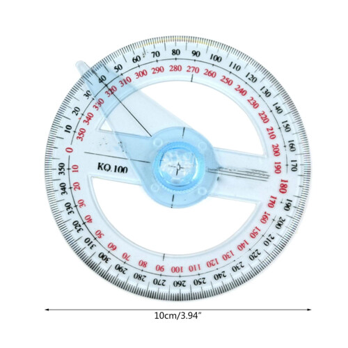 Circular Protractor Angle Ruler Plastic 360 2