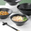 Salad Bowl Plastic Nonslip 8-inch Black 3