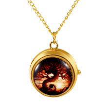 Analog Quartz Bat Pocket Watch Necklace Unisex Arabic Dial