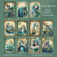 Mermaid Theme Scrapbook Paper Underwater Fantasy 30 Sheets