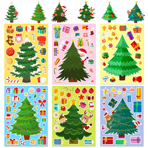 Christmas Face-Swap Puzzle Stickers 6-Pack 1