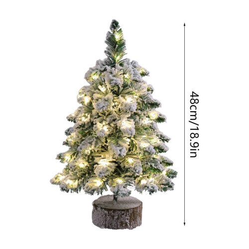 Lighted Flocked Christmas Tree White Tabletop Decor 1