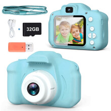 Kids Selfie Camera 1080P HD 20MP Pink with 32GB SD Card