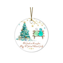 Acrylic Heart Sea Glass Ornament for Friends, 2D