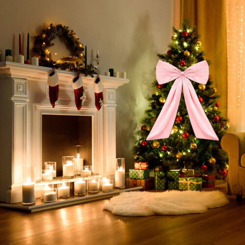 Christmas Big Bow Decoration 24x36 Inch Tree Topper 2
