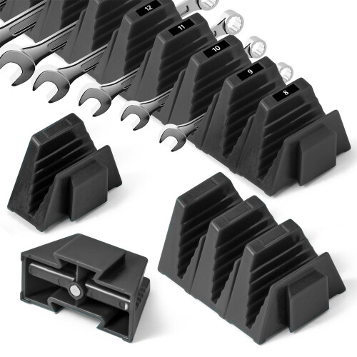 Magnetic Wrench Organizer Set Black 48 Pieces