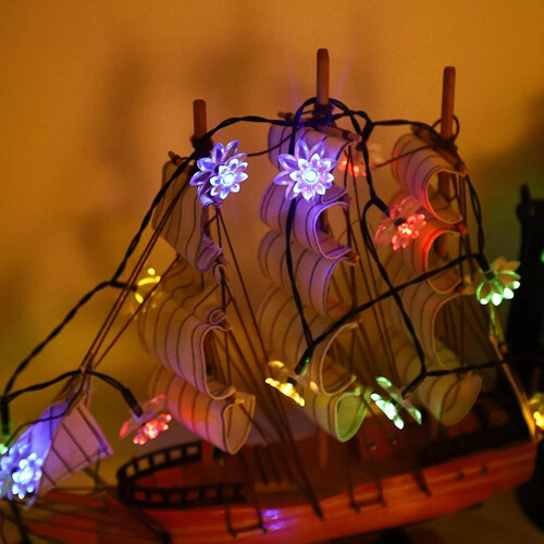 Morttic Lotus Solar String Lights 23FT 50LED Multicolor 2