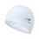 White Fabric Swim Cap High-Elastic Breathable One Size 1