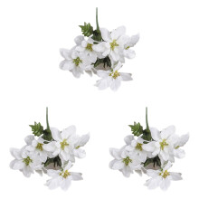 Artificial Poinsettia Set White Silk 3-Piece