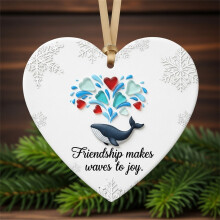 Heart-Shaped Sea Glass Friendship Ornament Handcrafted 1