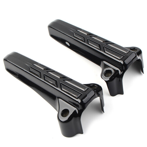 BFY Black Front Fork Boot Cover with LED Lights for Harley 2