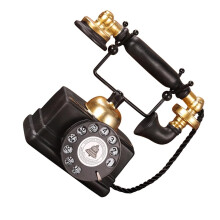 Antique Resin Telephone Decor with Rotary Dial Vintage