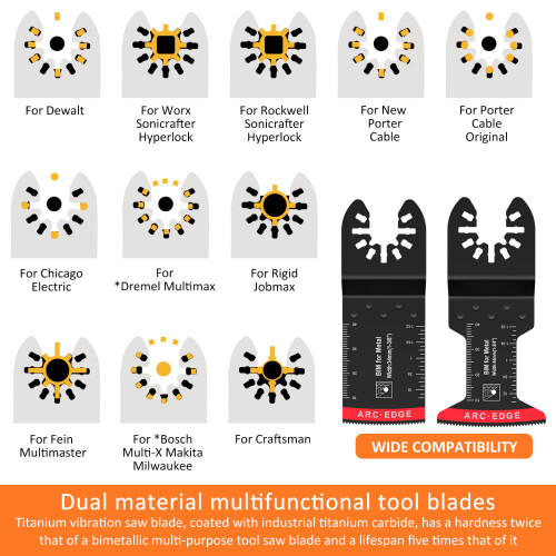 Titanium Bi-Metal Oscillating Saw Blades 4-Pack with 3 1