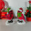 Christmas Cardinal Statue with Santa Hat Resin 2 pcs 1