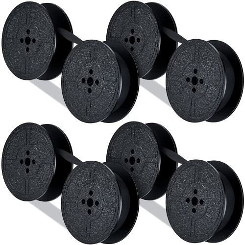 Typewriter Ribbon Twin Spool Replacement Pack 4 Pairs Black