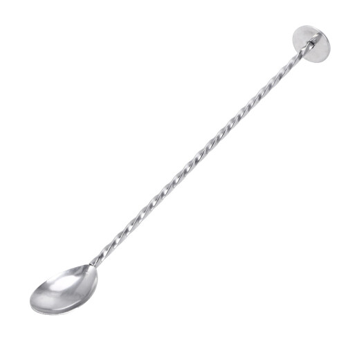 Stainless Steel Stirring Spoon Silver Spiral Pattern 11 Inch