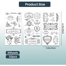 Vintage Rub-on Transfers for Crafts 3 Sheets
