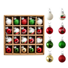Painted Glass Christmas Ornaments Set 20 pcs 1 inch