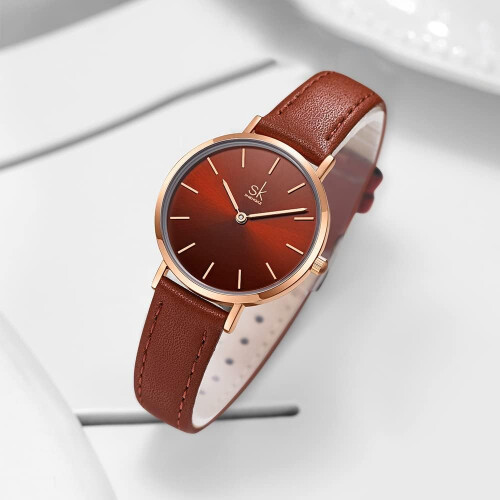 Women's Minimalist Dress Watch with Leather Strap 2