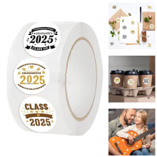 Class of 2025 Stickers Roll – 500 pcs, 10 styles,