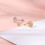 Moon Stud Earrings Pink Heart Crystal 1 Pair 5