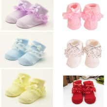Infant Lace Socks for Girls, 6 Pairs