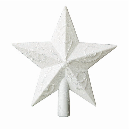 White Christmas Star Tree Topper 20 cm 1