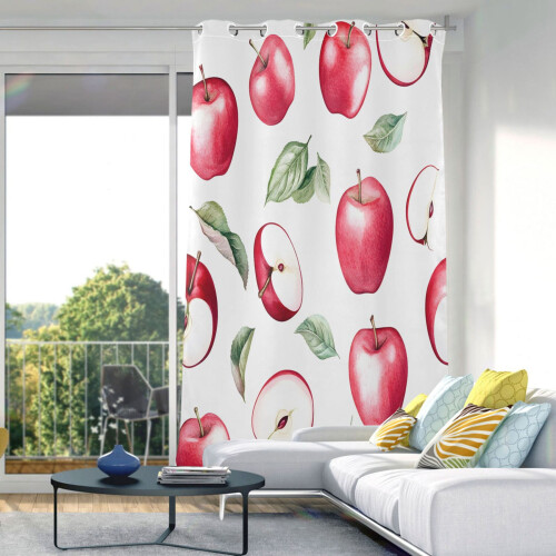 Apples Pattern Blackout Curtains Thermal Insulated 84x52