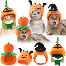 Papapt Pumpkin Pet Costume Set 4pcs Adjustable Headdress
