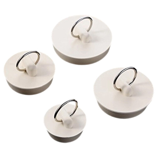 Universal Bathtub Drain Stopper Rubber Plug with Chain 4 pcs 1