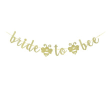 Bride to Bee Banner Gold Glitter Bee Theme Wedding Decor