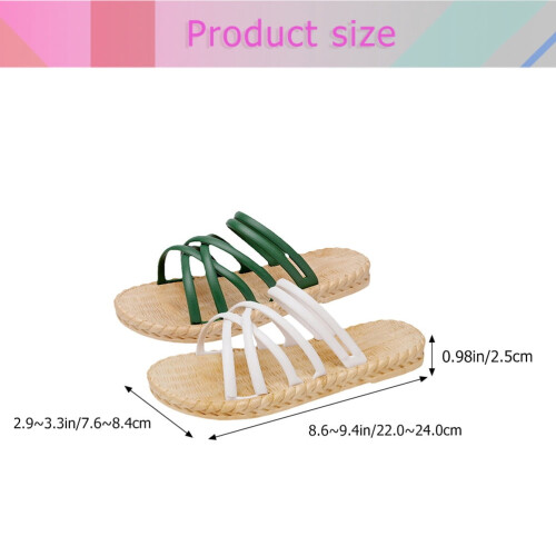 Women's White PU Sandals Open Toe Non-Slip 1 Pair 1