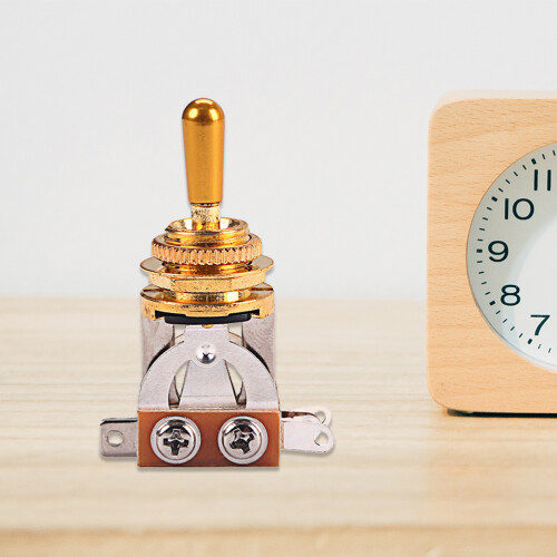 FOXNOVO Golden Guitar Pickup Toggle Switch with Knurled Nut 2