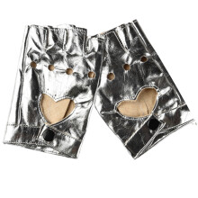 Fingerless Motorcycle Gloves PU Leather Punk Style
