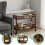 Mobile Storage Rack Floor Standing Two-Tier Solid Wood 3