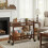 Mobile Storage Rack Floor Standing Two-Tier Solid Wood 6