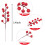 Artificial Red Holly Berry Picks Plastic Foam Stems 40-Pack 2